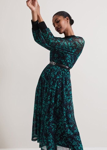 Phase Eight Jinny Floral Dress Green USA | 8076193-KF